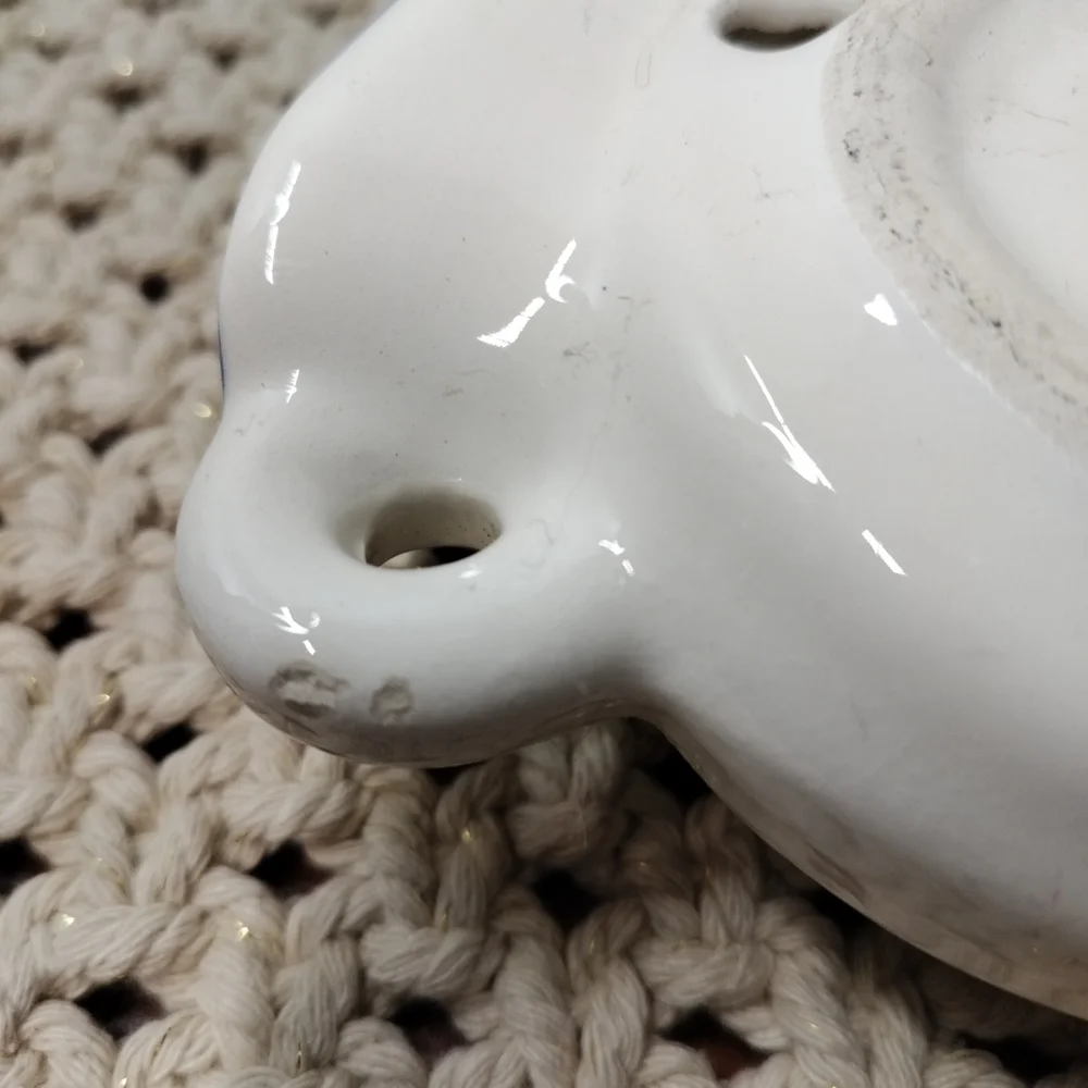 Blue and White Ceramic Herb Pot